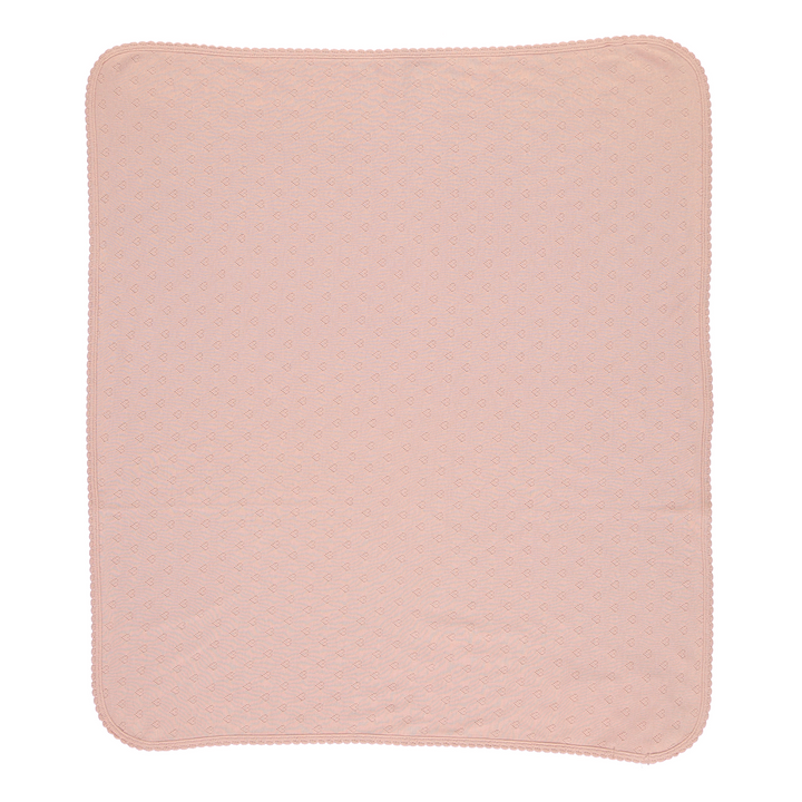 Bebe Organic Blush Heart Pointelle Blanket