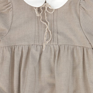 Bamboo - Wool Collar Pleat Front Romper
