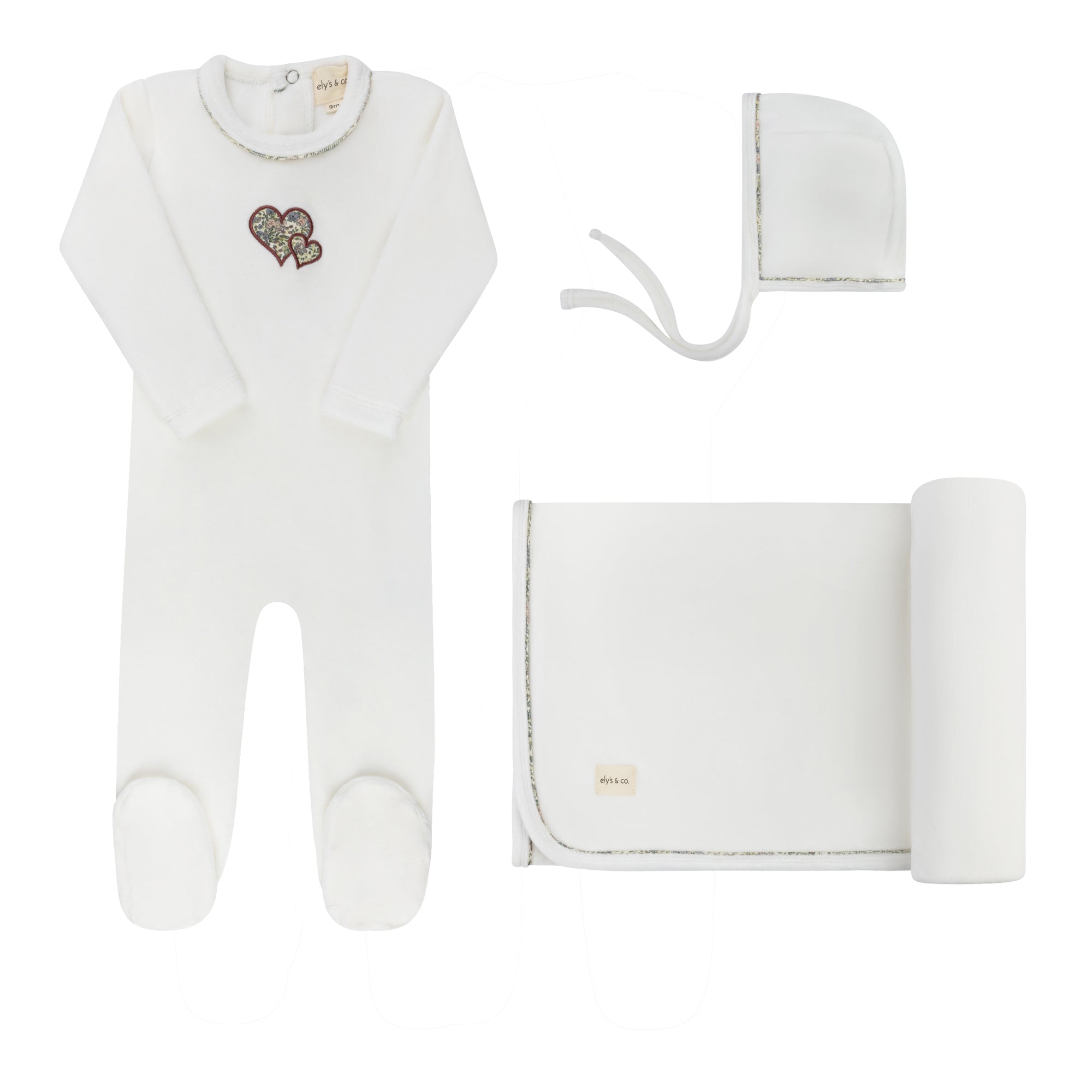 Ely’s & Co. – Girl Embroidered Liberty Take Me Home Set | Ivory & Pink