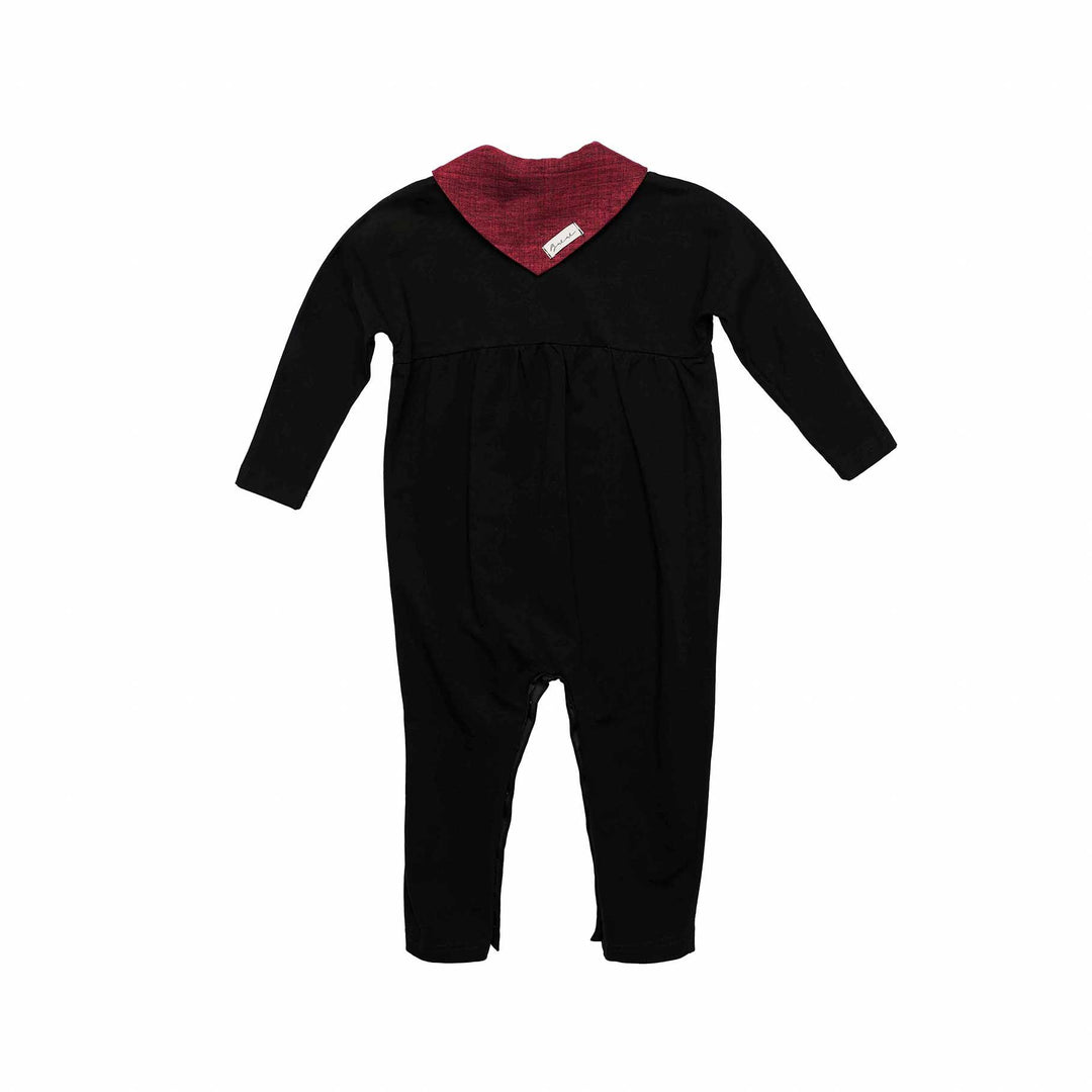Bonjour Black Kerchief Tie Romper