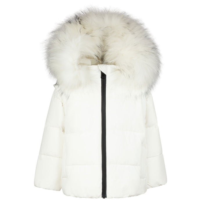 Pramie Little Boys White Jacket 12M–2Y | Cozy Winter Coat for Infants