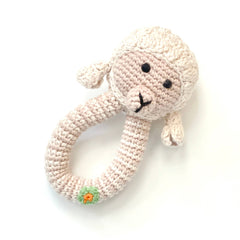 Pebble - Little Lamb Baby Toy - Ring Rattle