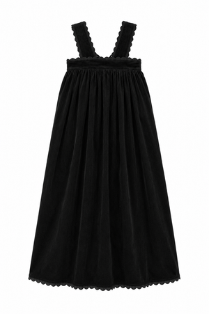 Ann of Nan Black Ric Rac Trim Maxi Robe