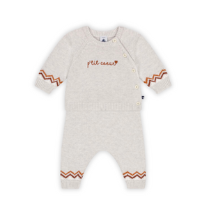 Petit Bateau | Winter Knitted Baby Set with Heart Motif