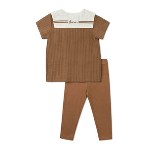 Bonjour -brown sailor collar boys 2pc