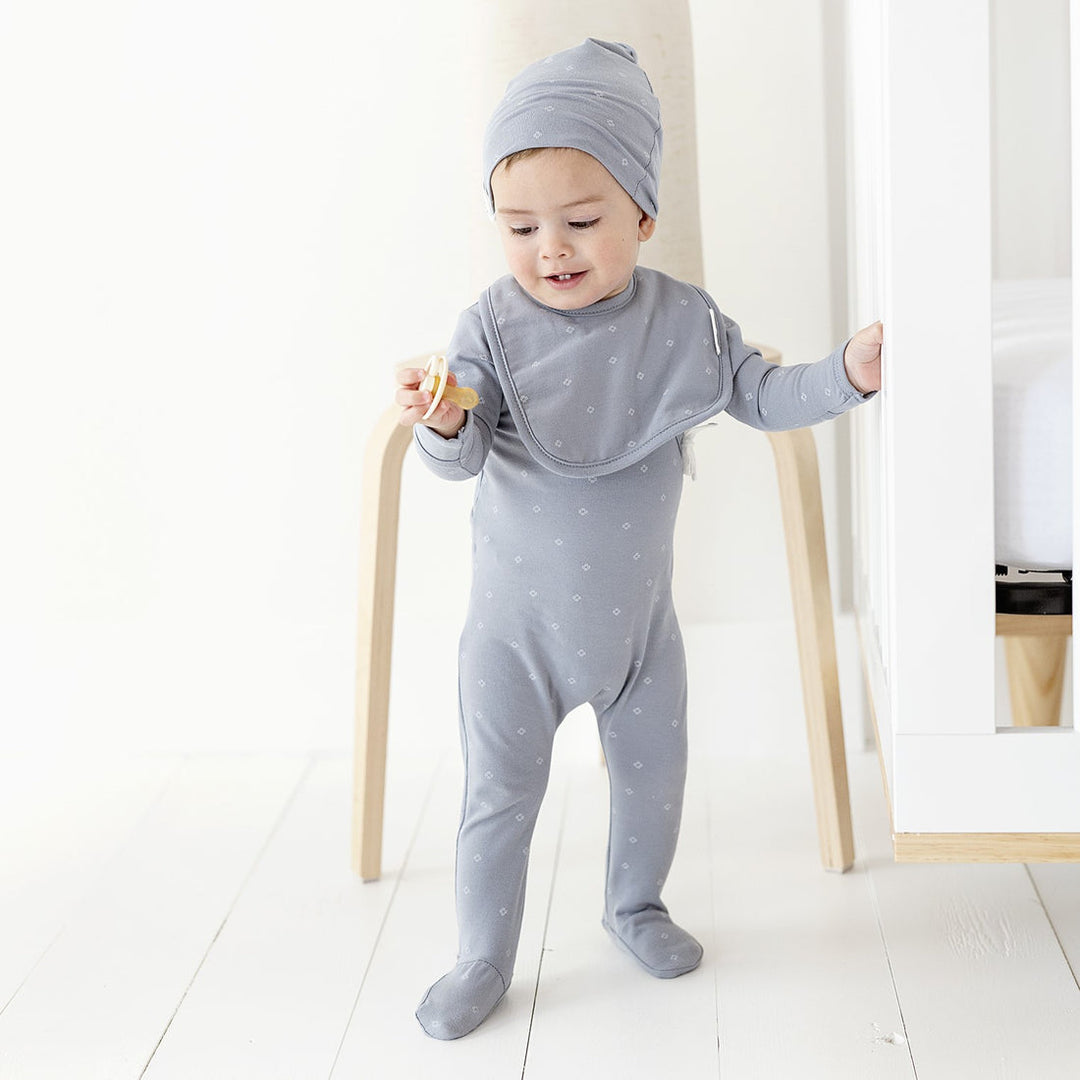 Elys & Co Floral Kimono Slate Blue Footie