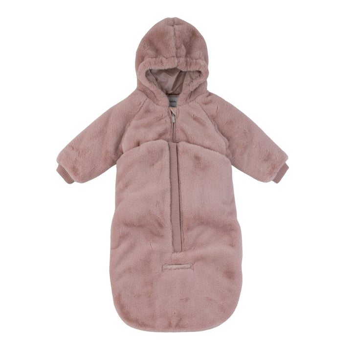 Pramie Mauve Fur Snowsuit | Elegant Baby Winter Suit with Soft Fur Trim