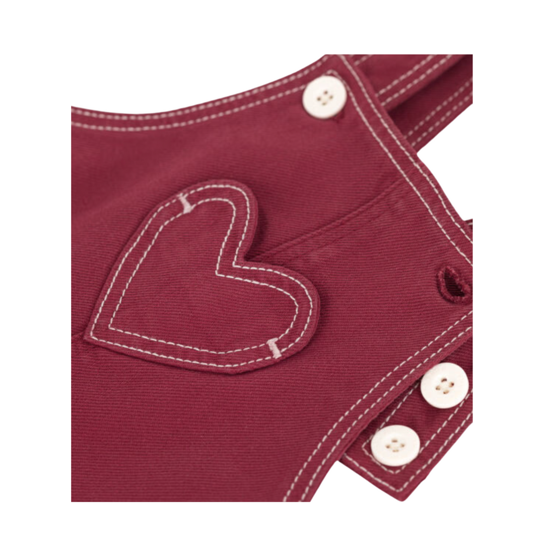 Petit Bateau | Amarante Coloured Denim Baby Dungarees