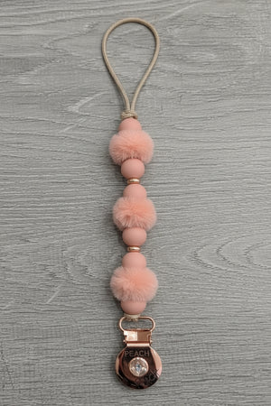 Crystal Dream Pom Pacifier Clip