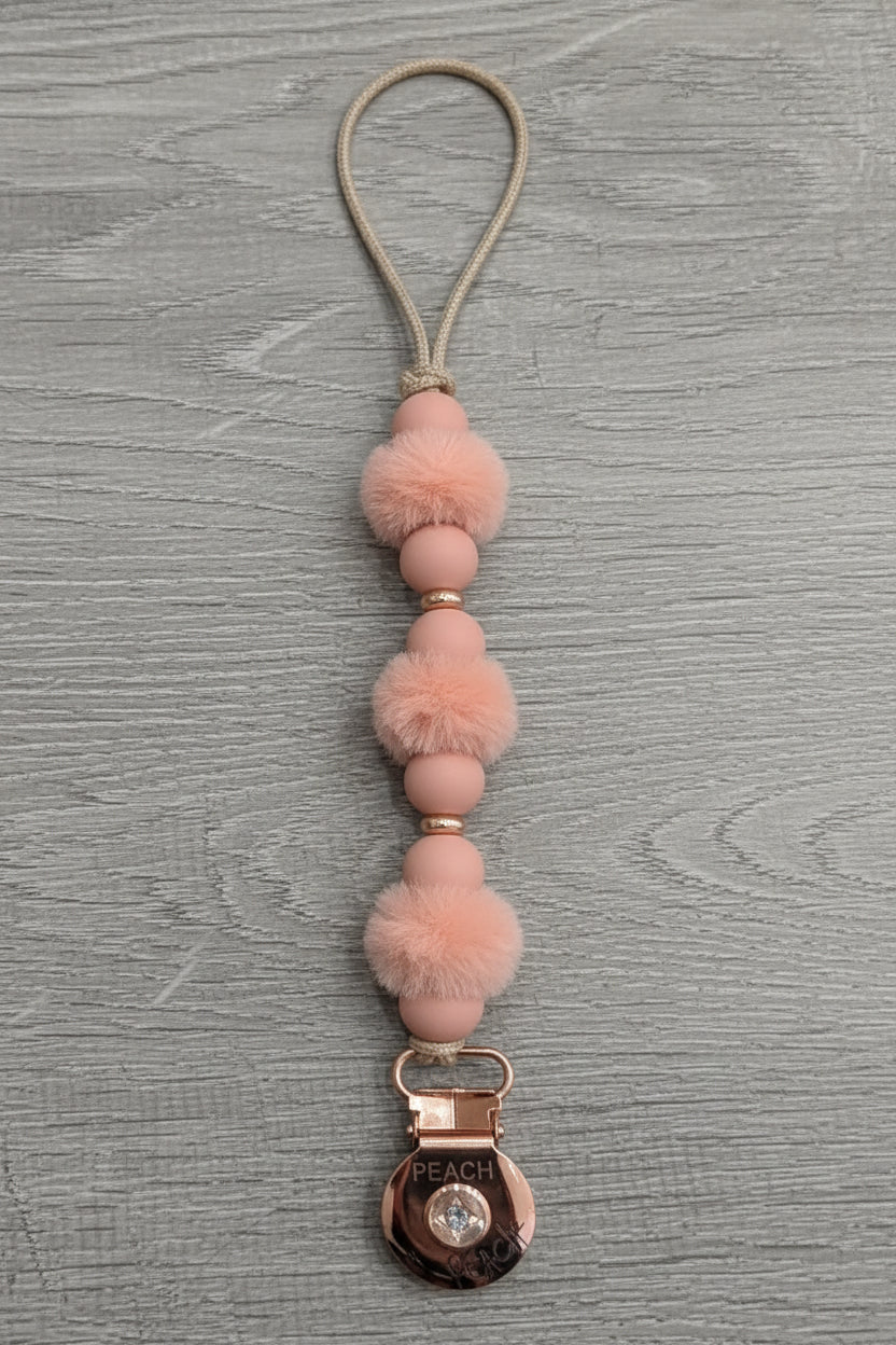 Crystal Dream Pom Pacifier Clip