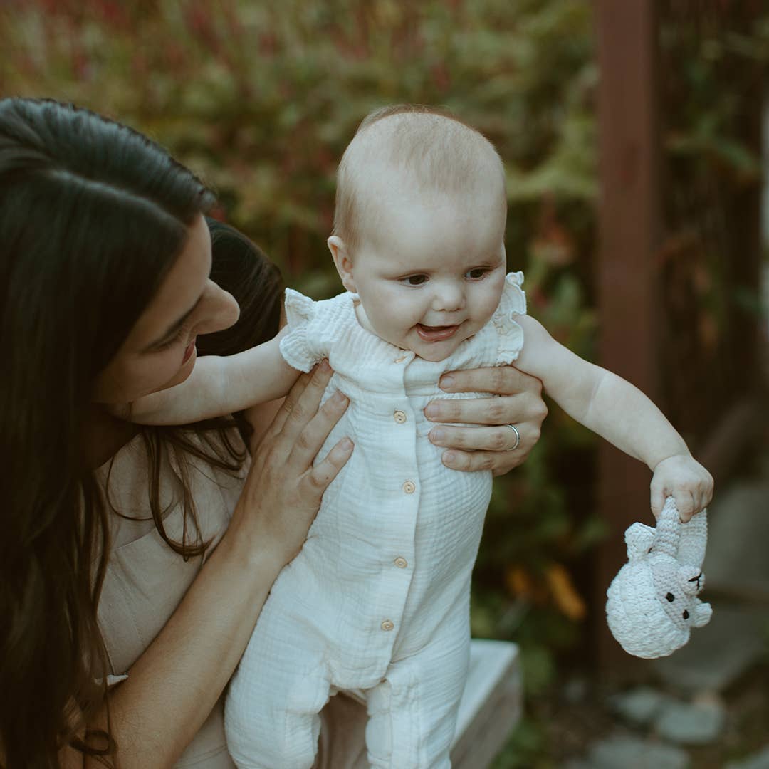 Pebble - Little Lamb Baby Toy - Ring Rattle