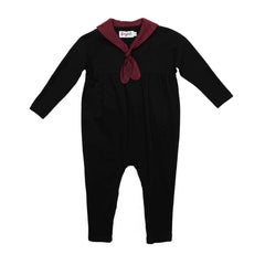 Bonjour Black Kerchief Tie Romper