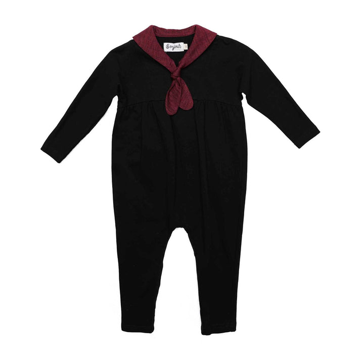 Bonjour Black Kerchief Tie Romper
