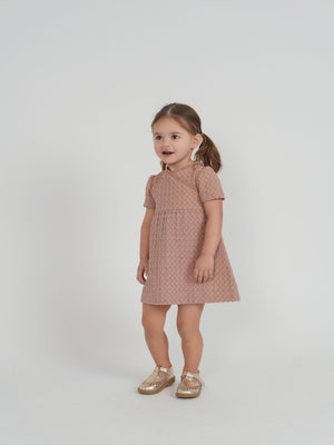 Little Fragile - Girls Dress in Textured Waffle Fabric