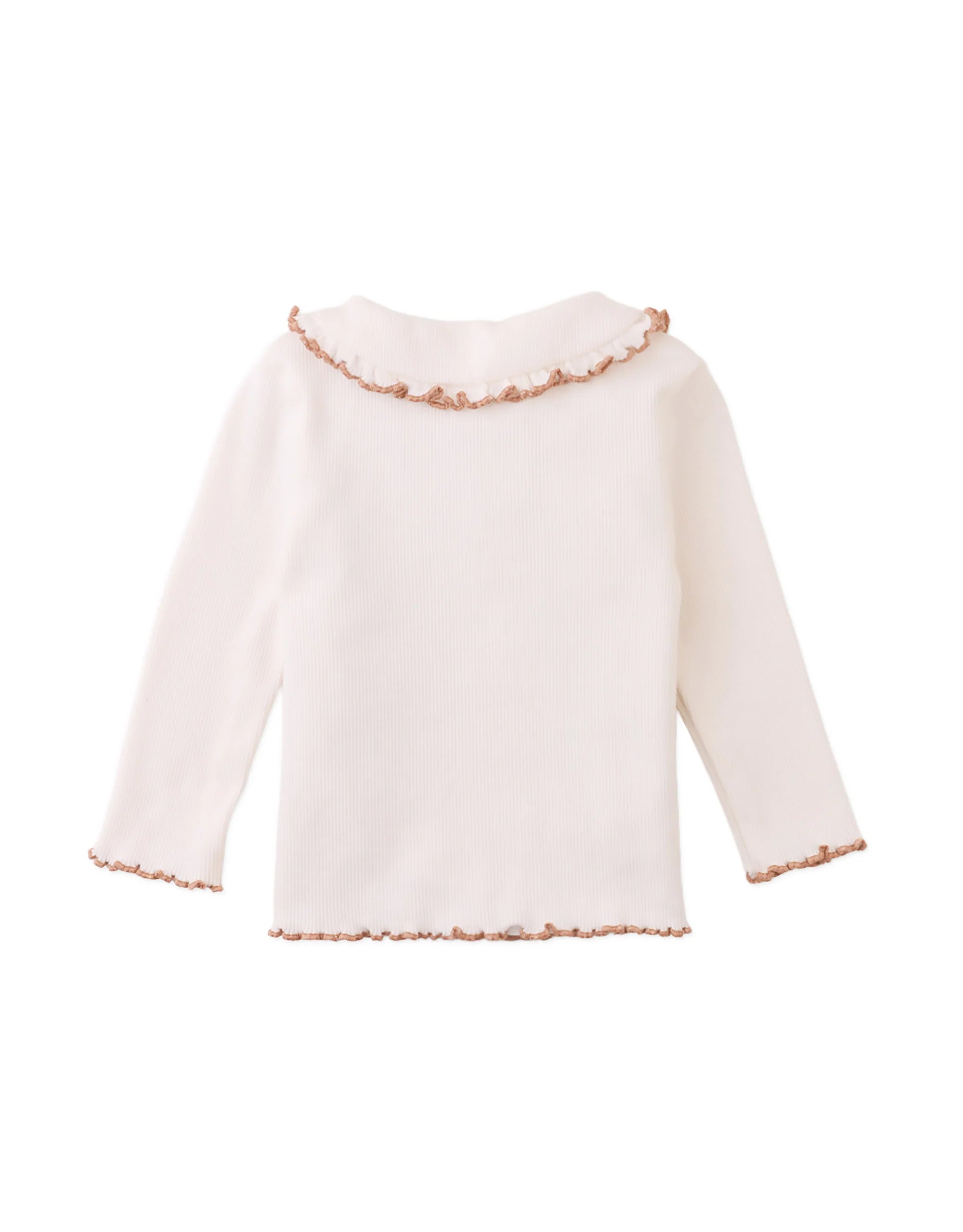 Gingersnaps – Scalloped Collar Ribbed Tee | Off White