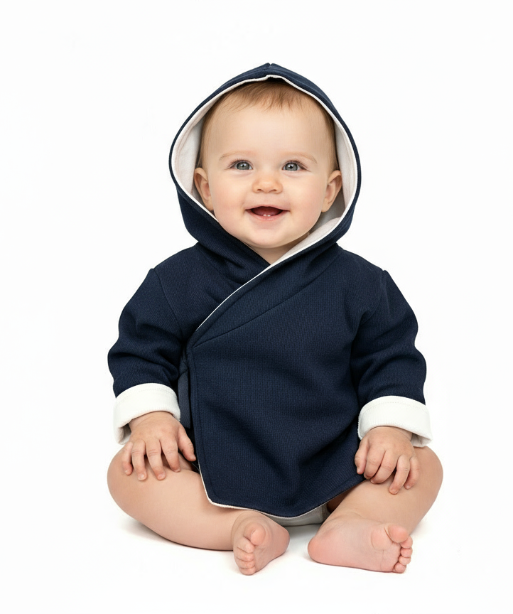 Coton Pompom Classic Navy Jacket + Hat