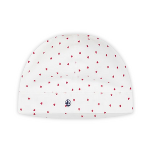 Petit Bateau | Newborn Cotton Bonnet with Heart Print
