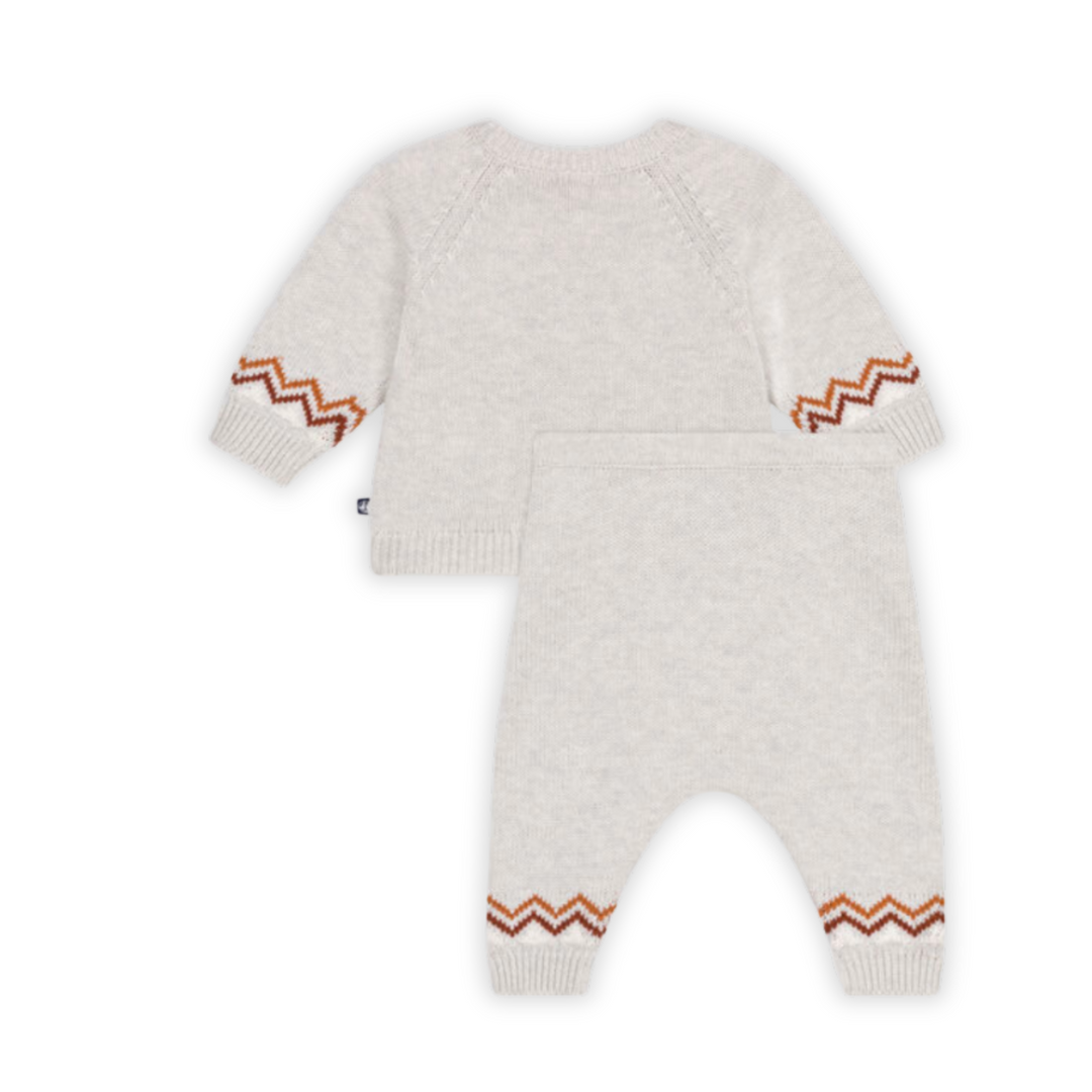 Petit Bateau | Two-Piece Knit Baby Set with Heart Print