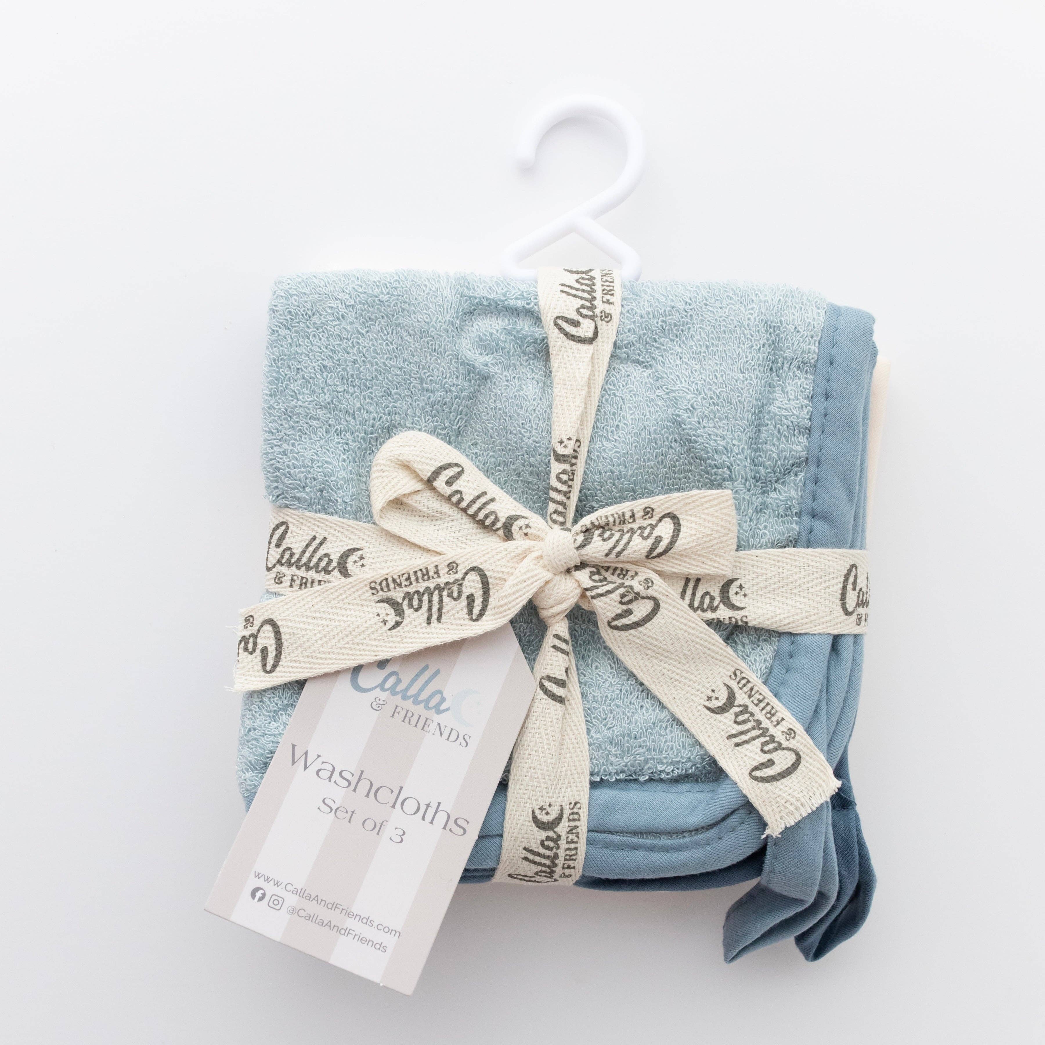 Calla & Friends - Washcloth Set: Linen/Whisper Gray
