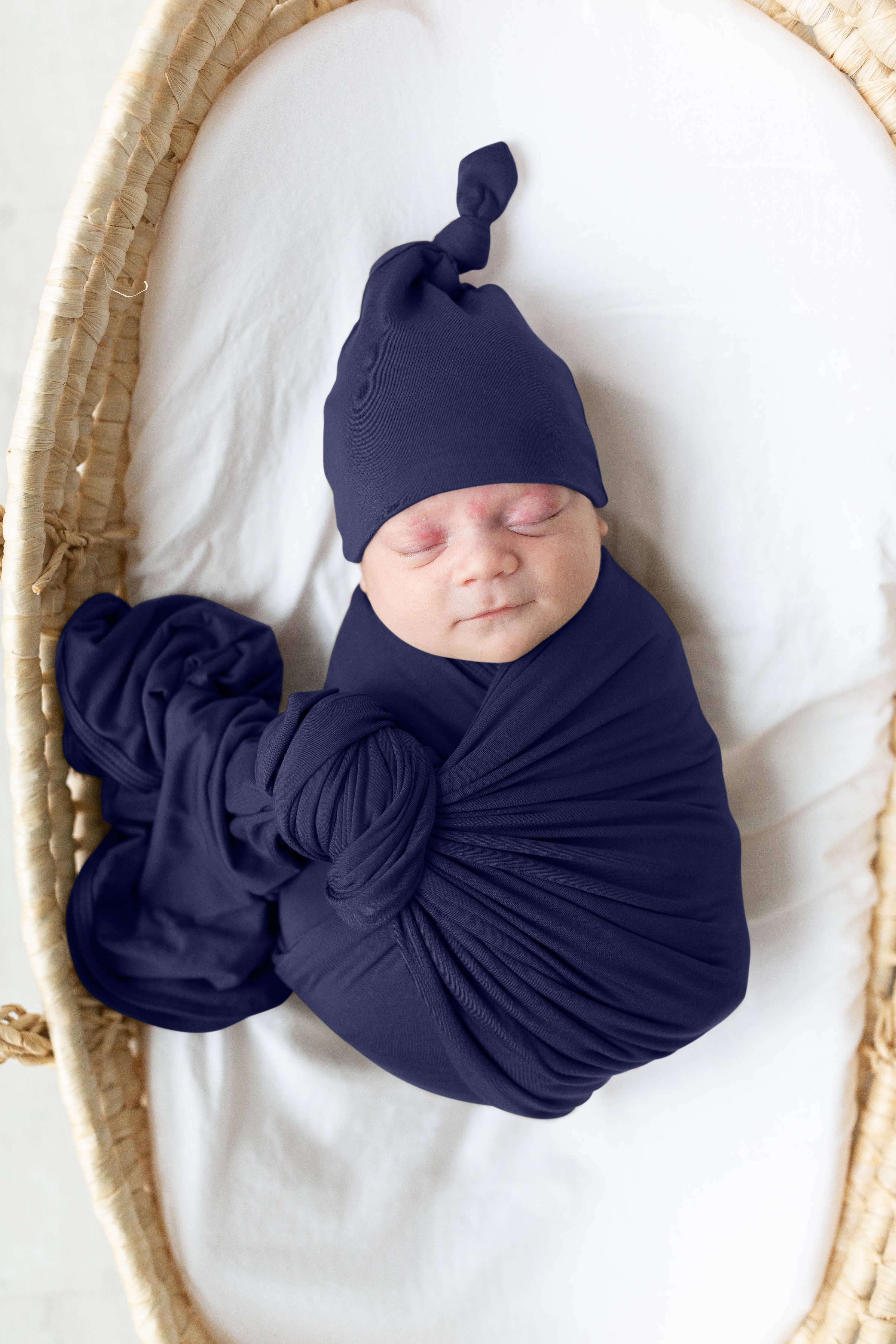 Stroller Society - Baby Blankets - Baby Swaddles - Baby Blanket for Girls, Boys: White / Swaddle and Hat