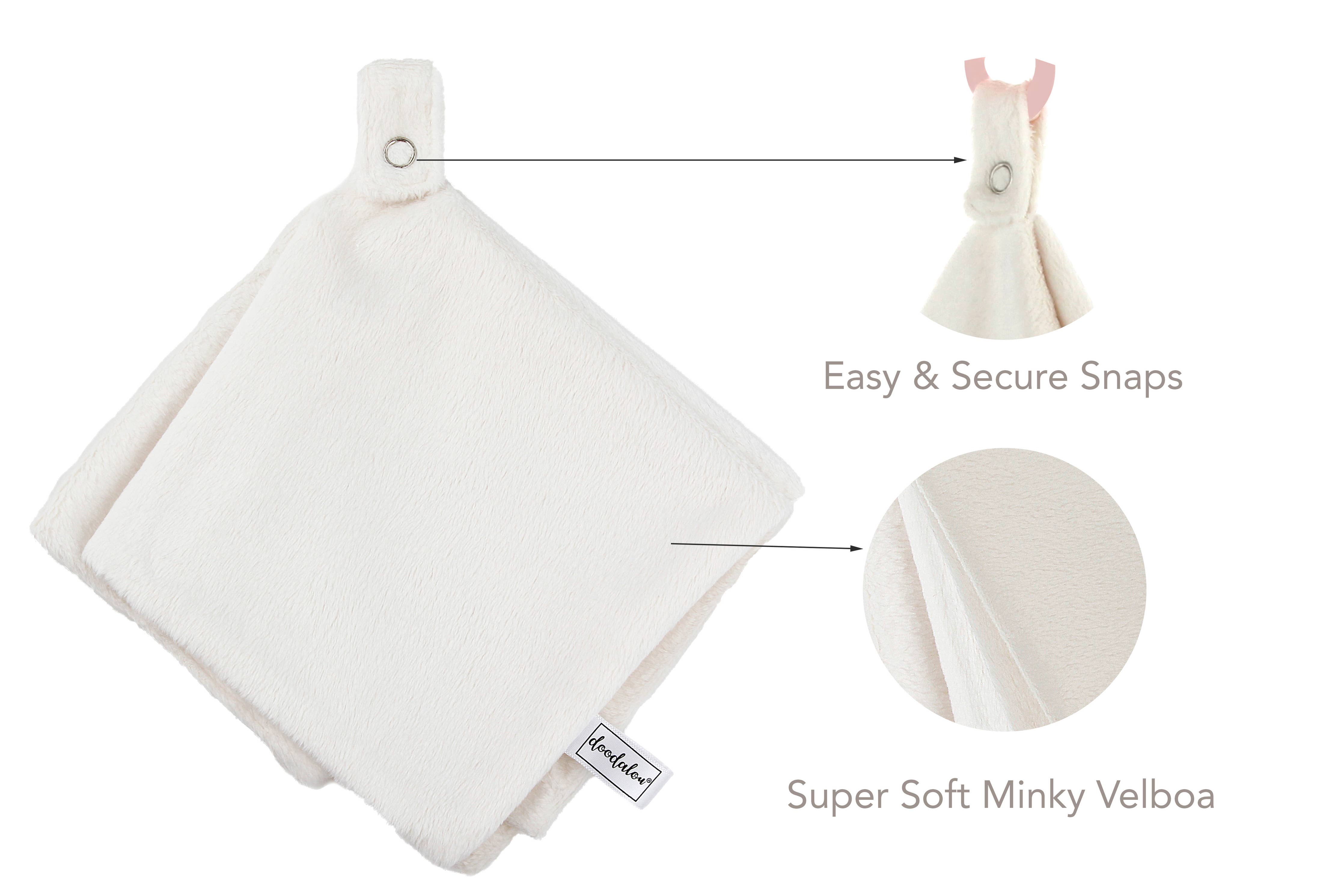 Doodalou - Super Soft Velboa Pacifier Blanket – Ivory
