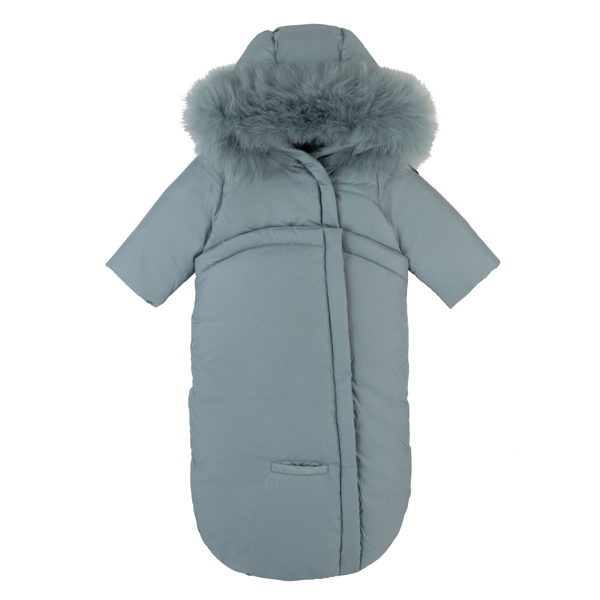 The Arctic Luxe Winter Bunting | Shaded Blue & Snowy Faux-Fur
