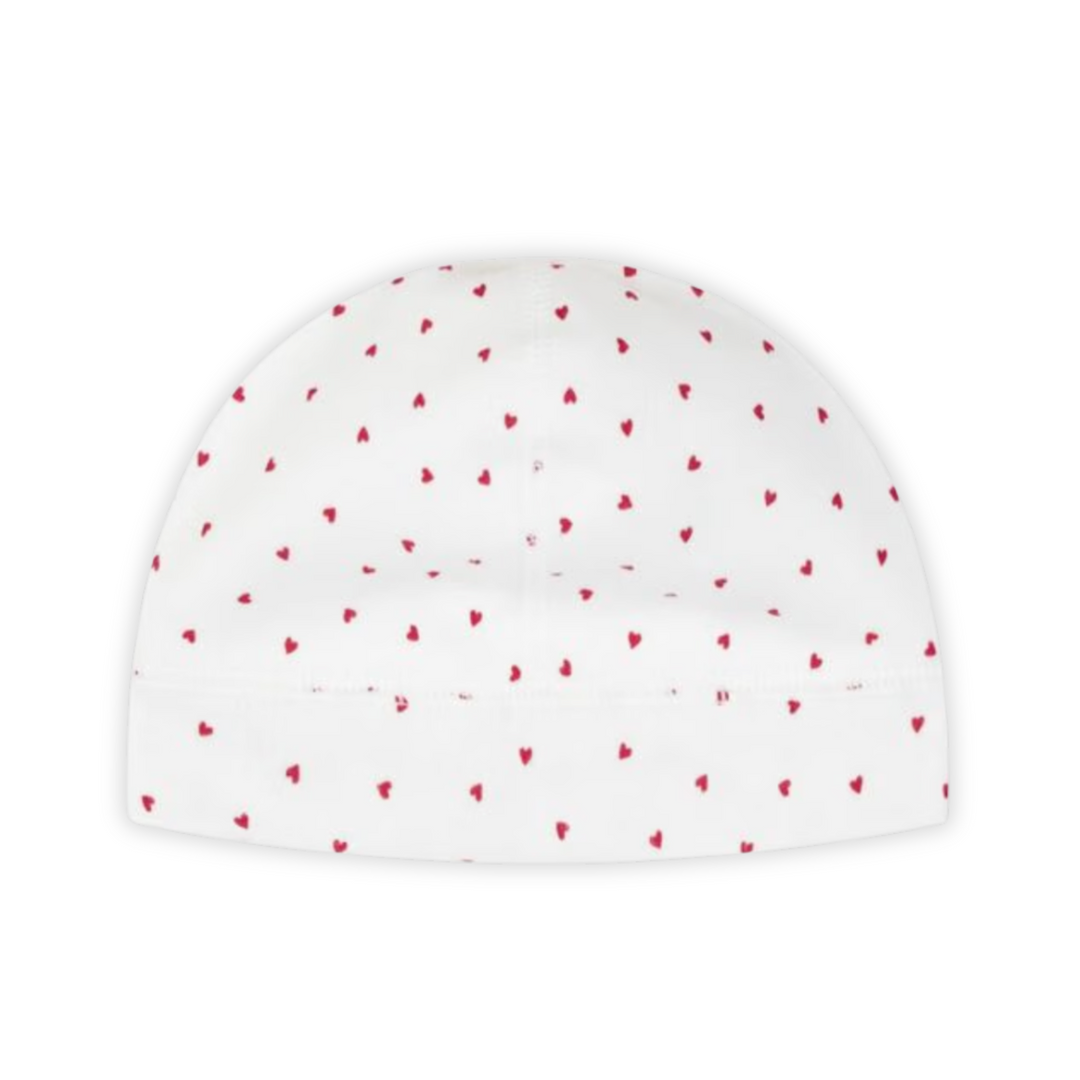 Petit Bateau | Newborn Cotton Bonnet with Heart Print