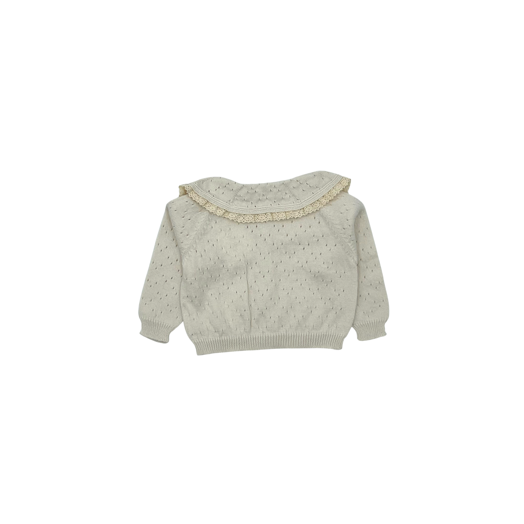 Li + Me Cream Voille Knit Cardigan