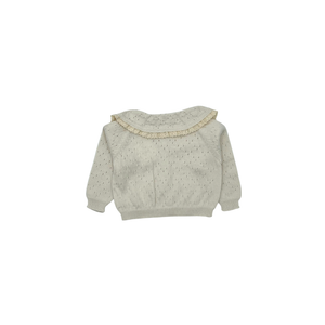Li + Me Cream Voille Knit Cardigan