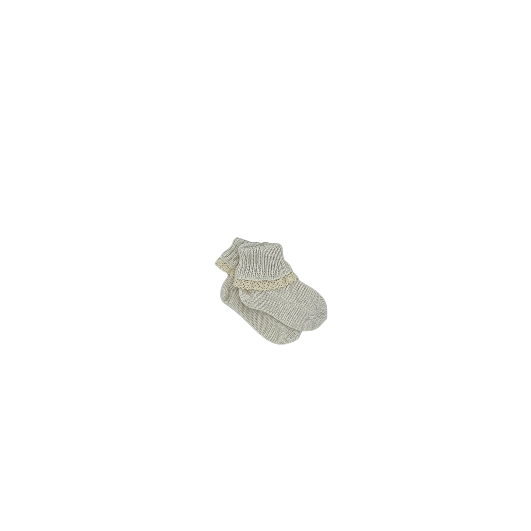 Li + Me Cream Fleur Knit Socks