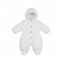 Elisabetta Franchi La Mia Bambina Milk Satin Snowsuit