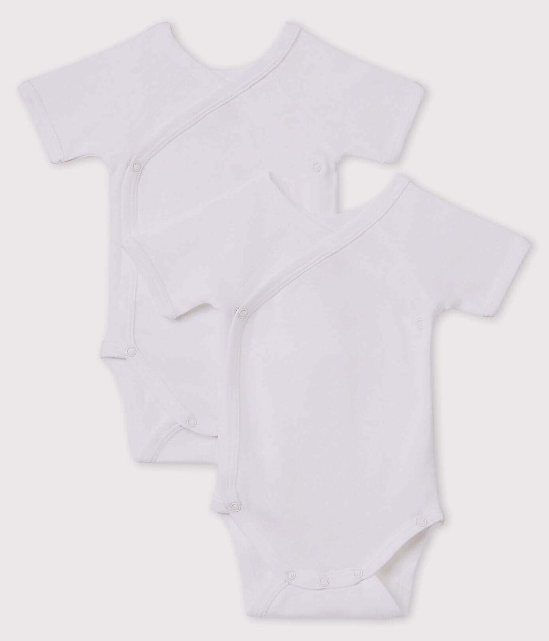 Petit Bateau Organic Cotton Kimono Style - Short Sleeve Bodysuits (Pack of 2)
