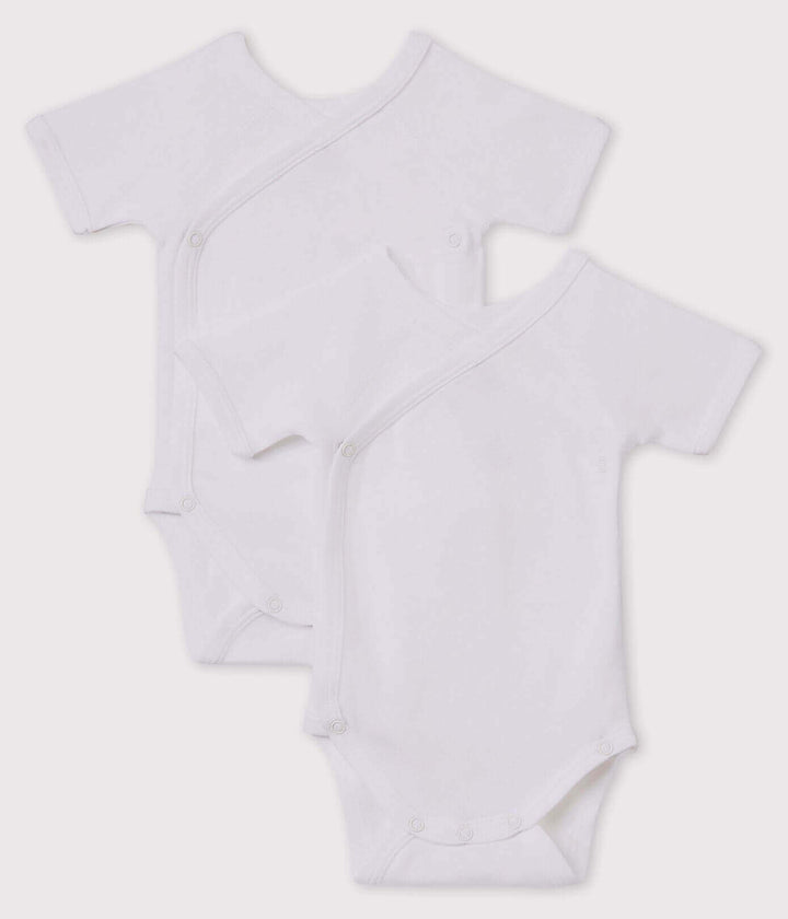 Petit Bateau Organic Cotton Kimono Style - Short Sleeve Bodysuits (Pack of 2)