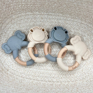 Calla & Friends - Elephant Silicone Teether: Powder Blue