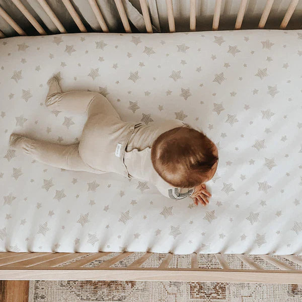 Ely's & Co Drawn Tan Star 2 Pack Crib Sheet Set