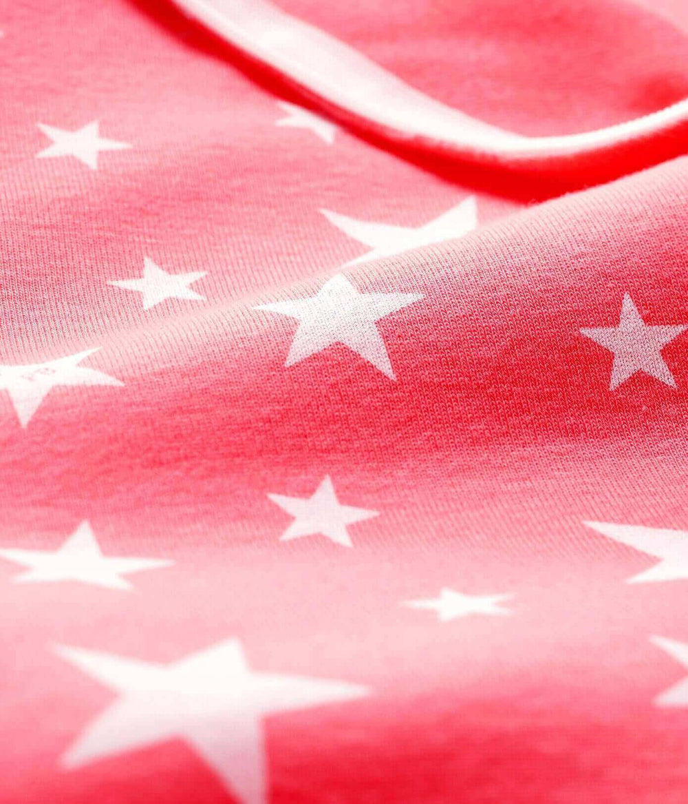 petit bateau baby girl zip up star print footie