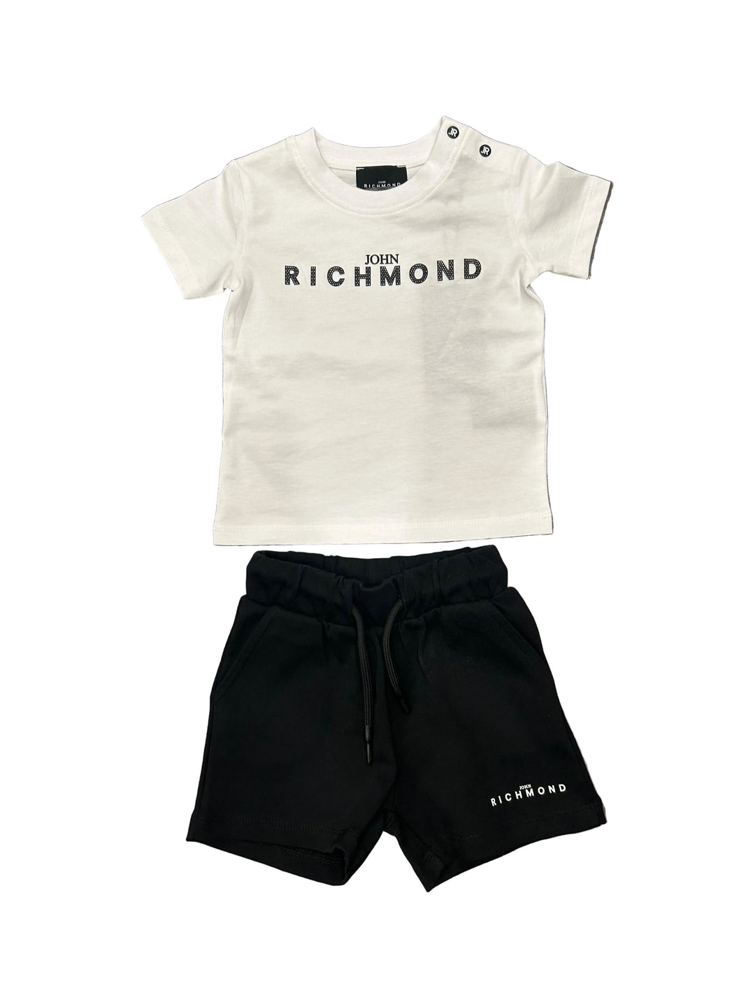 John Richmond Galiakop T Shirt and Bermuda Set Kids Cotton Summer Outfit Logo Print