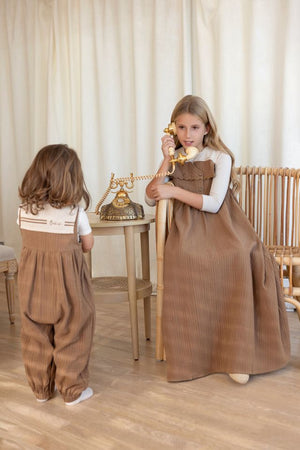 Bonjour - Brown Sailor Collar Romper