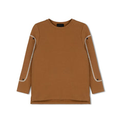 Byke Camel Denim Patch Crewneck