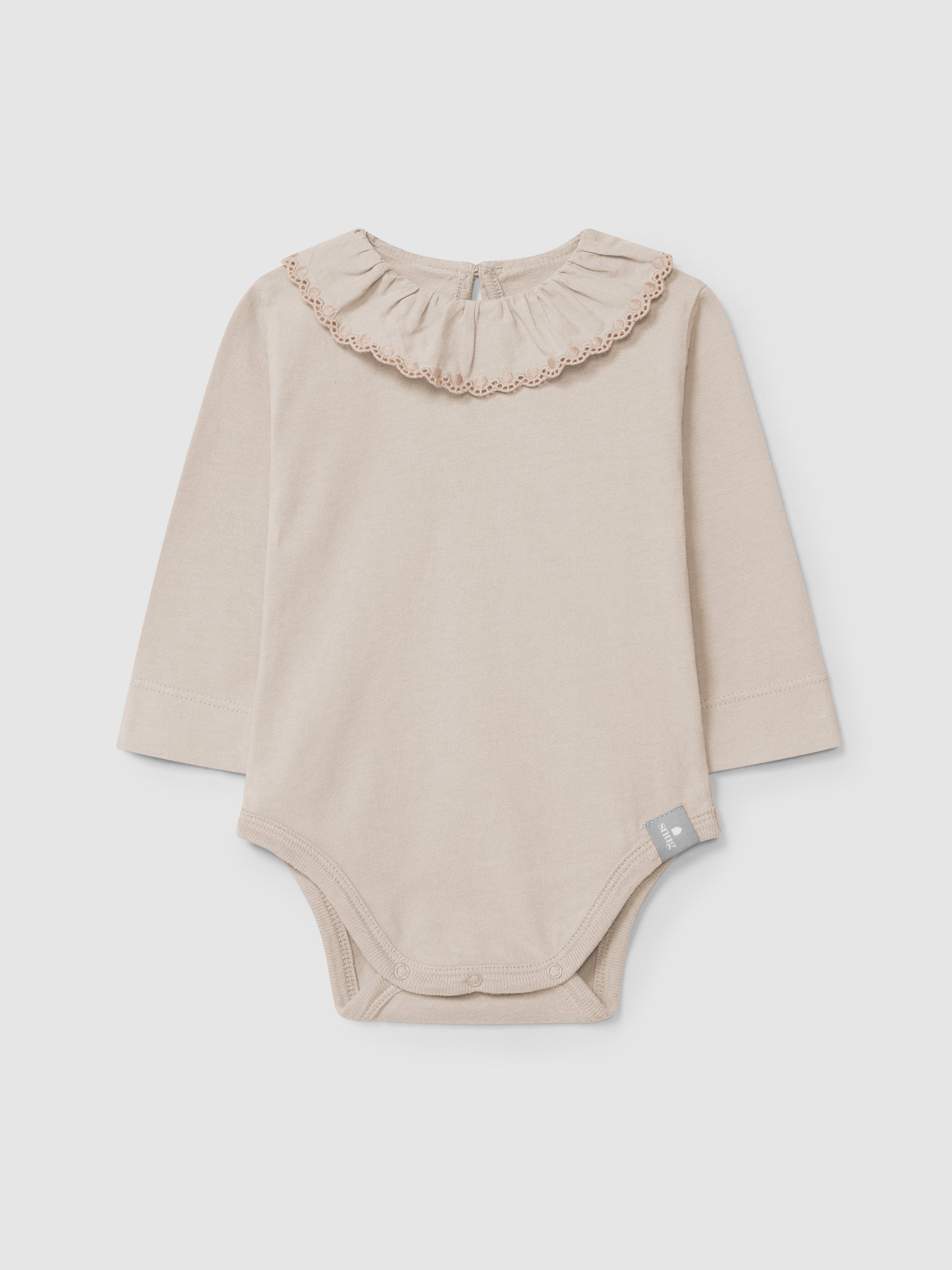Snuf Pale Pink Ruffle Collar Bodysuit