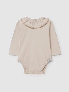 Snuf Pale Pink Ruffle Collar Bodysuit