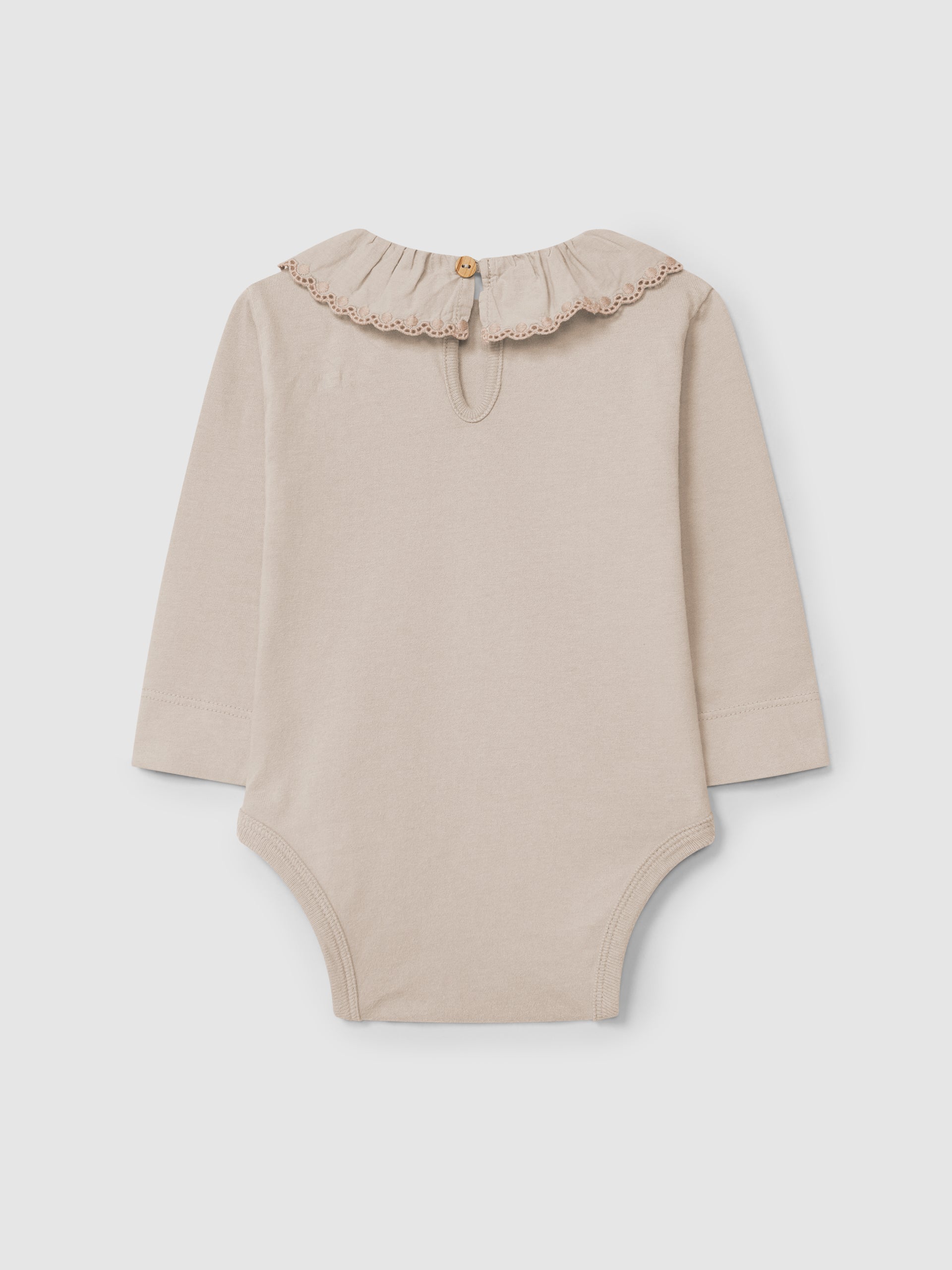 Snuf Pale Pink Ruffle Collar Bodysuit