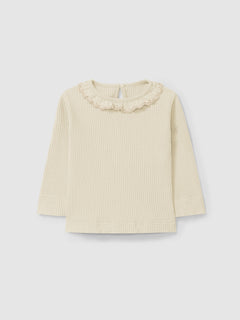 Snug Cream Ribbed Collar Legging Set