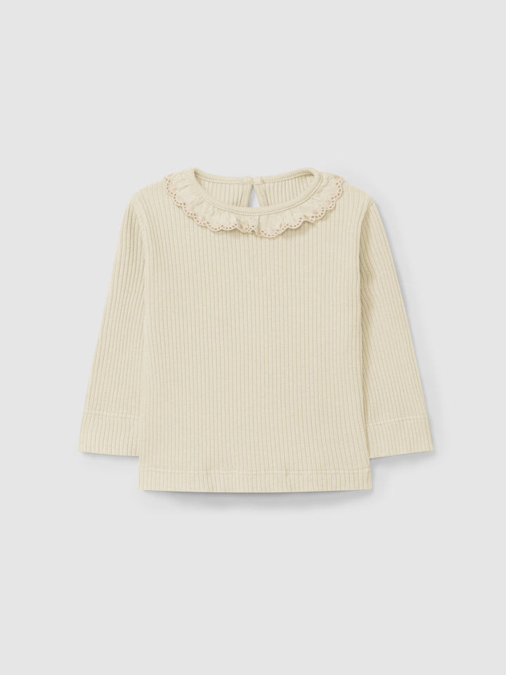Snug Cream Ribbed Collar Legging Set