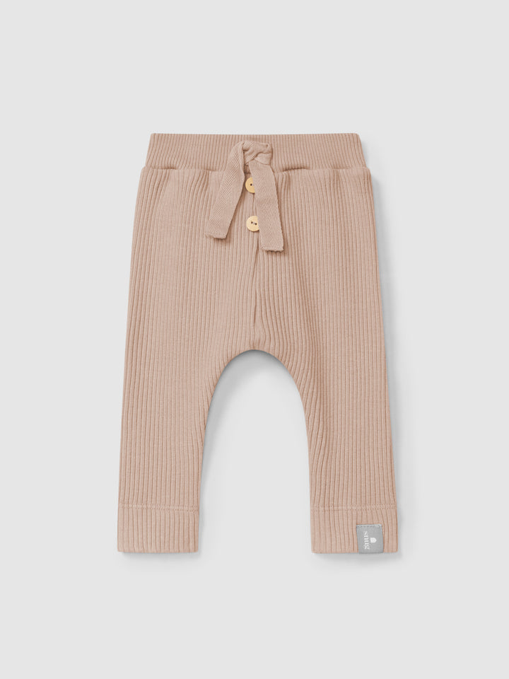 Snug Pink Ribbed Collar Legging Set