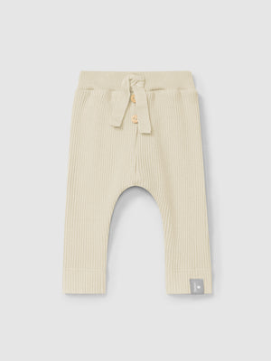Snug Cream Ribbed Collar Legging Set