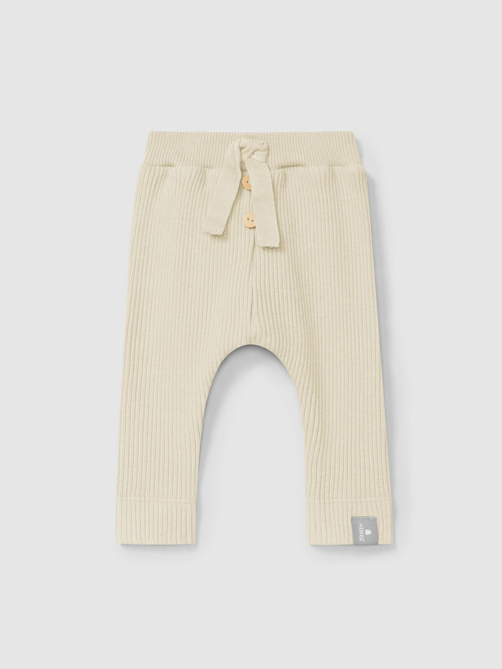 Snug Cream Ribbed Collar Legging Set