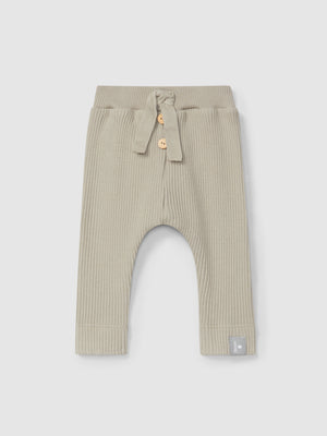 Snug Sage Ribbed Collar Legging Set