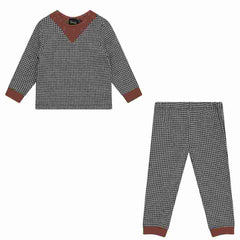 Seal Black White Spice Herringbone Girls Dress