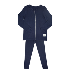 Little Label - Navy Classic Bamboo Stitch Pajamas